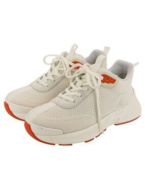 Hermes Sneakers 37.5 White Orange